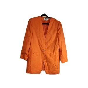 Vintage Womens Morgan Miller Orange Blazer Size 14 80's